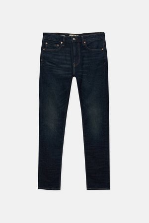 Темно-синие узкие джинсы комфортного кроя 07686517