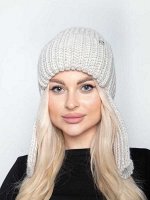 Женская шапка. Ткань: 60% wooL 40% ACRYLIC внутри флис Размер: 54-58см