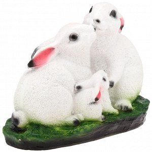 Скульптура-фигура для сада гипсовая "Три зайца" 30х21см (Россия)