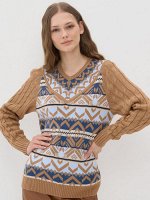 Джемпер женский 7232-40221   5300521/600179/830035/8800550/3100196 ристретто/ваниль/т.джинс/т.синий/голубой