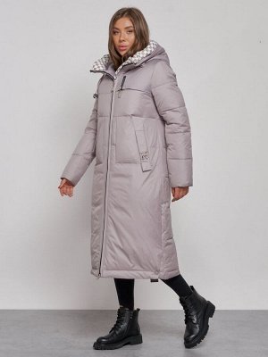 MTFORCE Пальто утепленное молодежное зимнее женское серого цвета 59120Sr