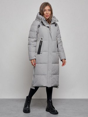 MTFORCE Пальто утепленное молодежное зимнее женское серого цвета 52351Sr