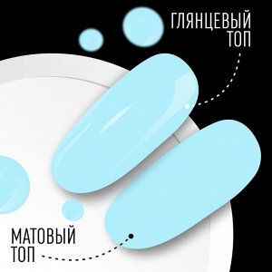 Гель лак для ногтей, однотонный, 3-х фазный, 8мл, LED/UV, цвет голубой (56)