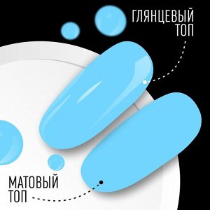 Гель лак для ногтей, однотонный, 3-х фазный, 8мл, LED/UV, цвет голубой (58)