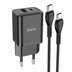 Сетевое зарядное устройство HoCo N28  PD20W+Q.C3.0 + кабель Type-C to Type-C / Зарядное устройство / Type-C / Зарядка с проводом