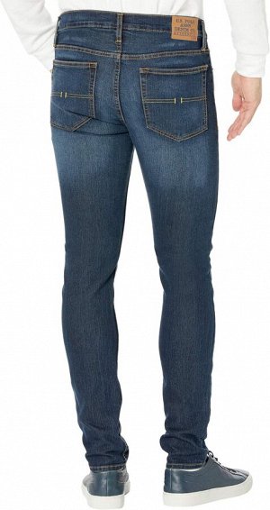U.S. POLO ASSN. Stretch Skinny Five-Pocket Denim Jeans in Blue Medium Enzyme