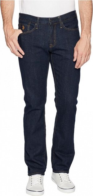 U.S. POLO ASSN. Slim Straight Five-Pocket Denim Jeans in Blue