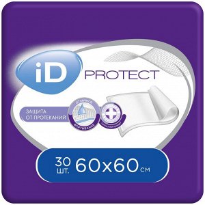 Пеленки iD Protect медицинские впитывающие одноразовые 60х60 №30
