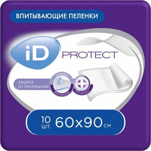 Пеленки iD Protect медицинские впитывающие однораз. 60х90 №10