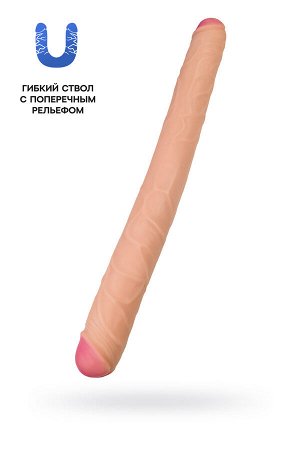 Фаллоимитатор RealStick Brutal Castor двусторонний, neoskin, телесный, 56 cм