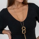 Колье длинное на цепочке с кулоном, цвет золотистый, 10059, арт.032.496