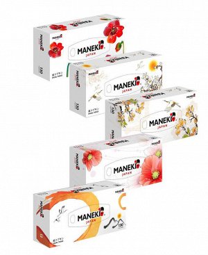 Салфетки бумажные "Maneki", серия Sumi-e, 2 слоя, белые, 130 шт./коробка