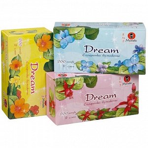 Салфетки бумажные "Maneki" Dream 2 слоя, белые, 200 шт./коробка