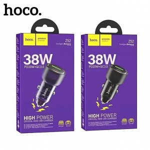 Автомобильное зарядное устройство Hoсo Z52 38W / Зарядное устройство в машину / Зарядка в прикуриватель