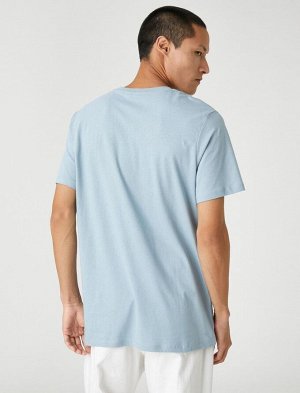 Базовая футболка Slim Fit с круглым вырезом и короткими рукавами, хлопок