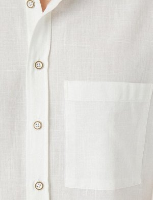 Летняя рубашка с коротким рукавом и классическим воротником с карманом