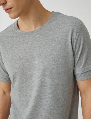 Базовая футболка с круглым вырезом и детальными рукавами