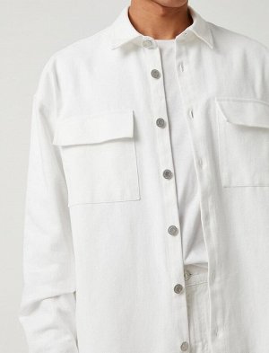 Базовая рубашка с классическим воротником и карманом на пуговицах