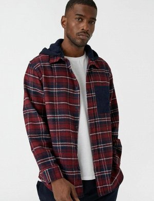 Рубашка Lumberjack с капюшоном и карманами, длинными рукавами