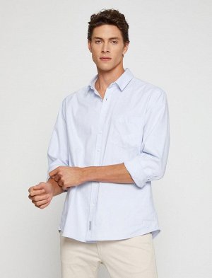 Базовая рубашка Классический воротник с карманами Без железа