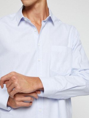 Базовая рубашка Классический воротник с карманами Без железа
