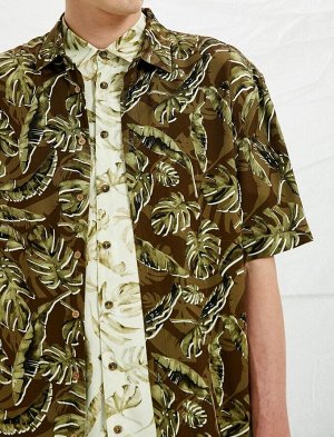Рубашка с короткими рукавами и узором в виде листьев
