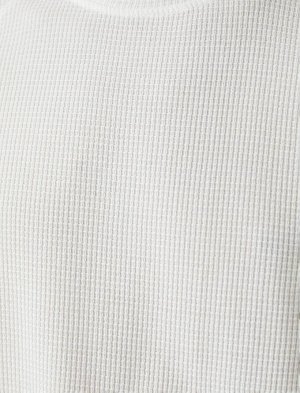 Базовая футболка с круглым вырезом, текстурированный рукав реглан