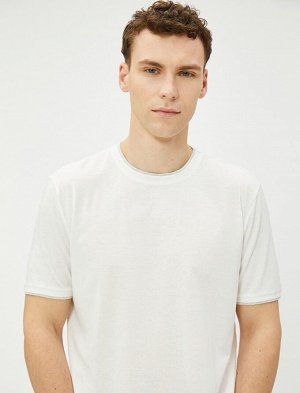 Базовая хлопковая футболка с круглым вырезом и короткими рукавами