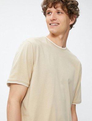 Базовая хлопковая футболка с круглым вырезом и короткими рукавами