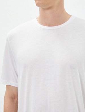 Комплект из трех базовых футболок с круглым вырезом из смесовой вискозы с короткими рукавами