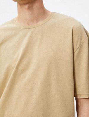 Базовая футболка с круглым вырезом и короткими рукавами, хлопок