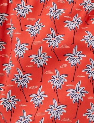 Короткие шорты для плавания с принтом «Пальмы», кружевной талией и карманом