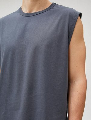 Базовая футболка без рукавов с круглым вырезом Хлопок без рукавов