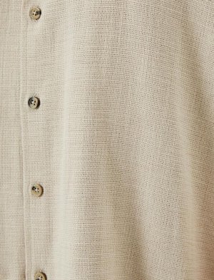Рубашка с коротким рукавом из хлопка с отложным воротником и пуговицами