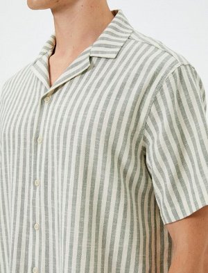 Летняя рубашка с отложным воротником и короткими рукавами на пуговицах