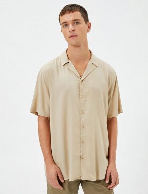 Базовая рубашка с отложным воротником и короткими рукавами Ecovero:зарегистрировано: вискоза