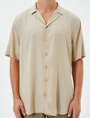 Базовая рубашка с отложным воротником и короткими рукавами Ecovero:зарегистрировано: вискоза