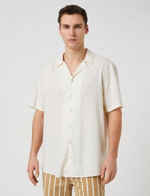 Базовая рубашка с отложным воротником и короткими рукавами Ecovero® Viscose