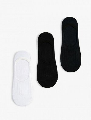 KOTON Мужские носки-балерины, комплект из 3 текстурированных носков