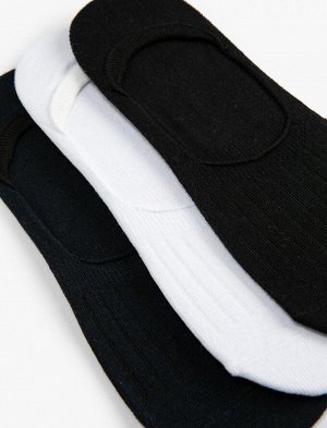 KOTON Мужские носки-балерины, комплект из 3 текстурированных носков