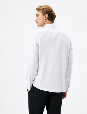 Базовая рубашка с классическим воротником на пуговицах и длинными рукавами, без железа