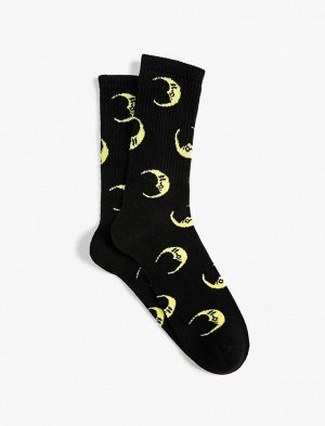 Мужские носки с вышивкой Луна