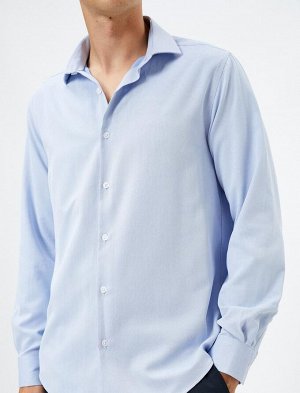 Базовая рубашка с классическим воротником на пуговицах и длинными рукавами, без железа