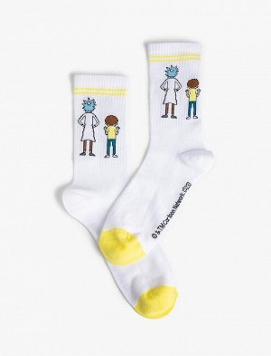 Мужские носки «Рик и Морти» с лицензионной вышивкой