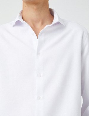 Базовая рубашка с классическим воротником и длинными рукавами, на пуговицах, без железа