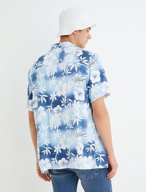 Гавайская рубашка с коротким рукавом и отложным воротником, вискоза