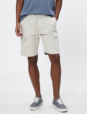 Базовые шорты-карго с кружевной талией и карманами, хлопок