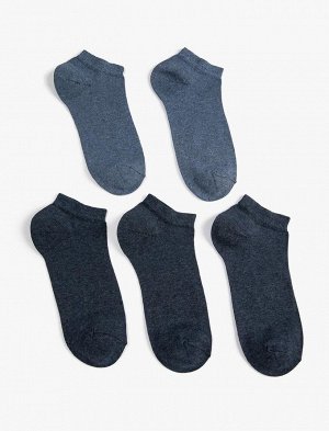 Набор мужских базовых носков-ботинок из 5 предметов, разноцветный