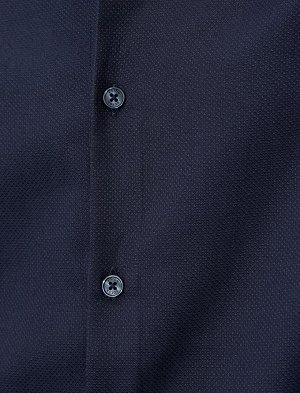 Базовая рубашка с итальянским воротником на пуговицах и длинными рукавами, без железа