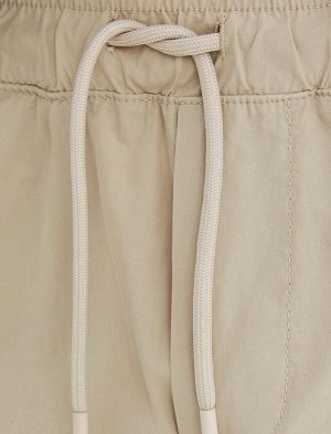 Хлопковые шорты-бермуды с кружевной талией и карманами